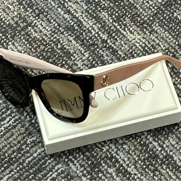 Jimmy Choo tortoise and Pink Sunglasses with Gold Accents  display picture 1